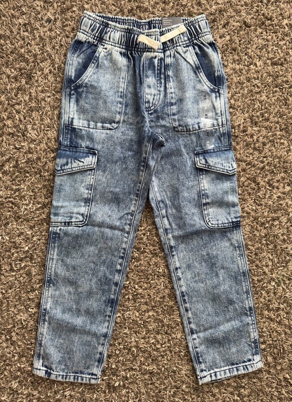 NWT GAP Denim Easy Pull On Jeans Mid Rise Elastic Waist Wash well Girls Sz 8
